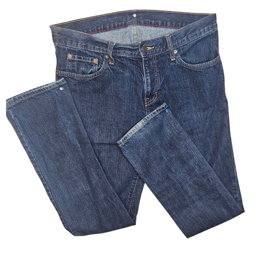 Old Navy Men’s Slim Fit Rigid Denim Jeans Size 34x34 Dark Wash Mid Rise Waist